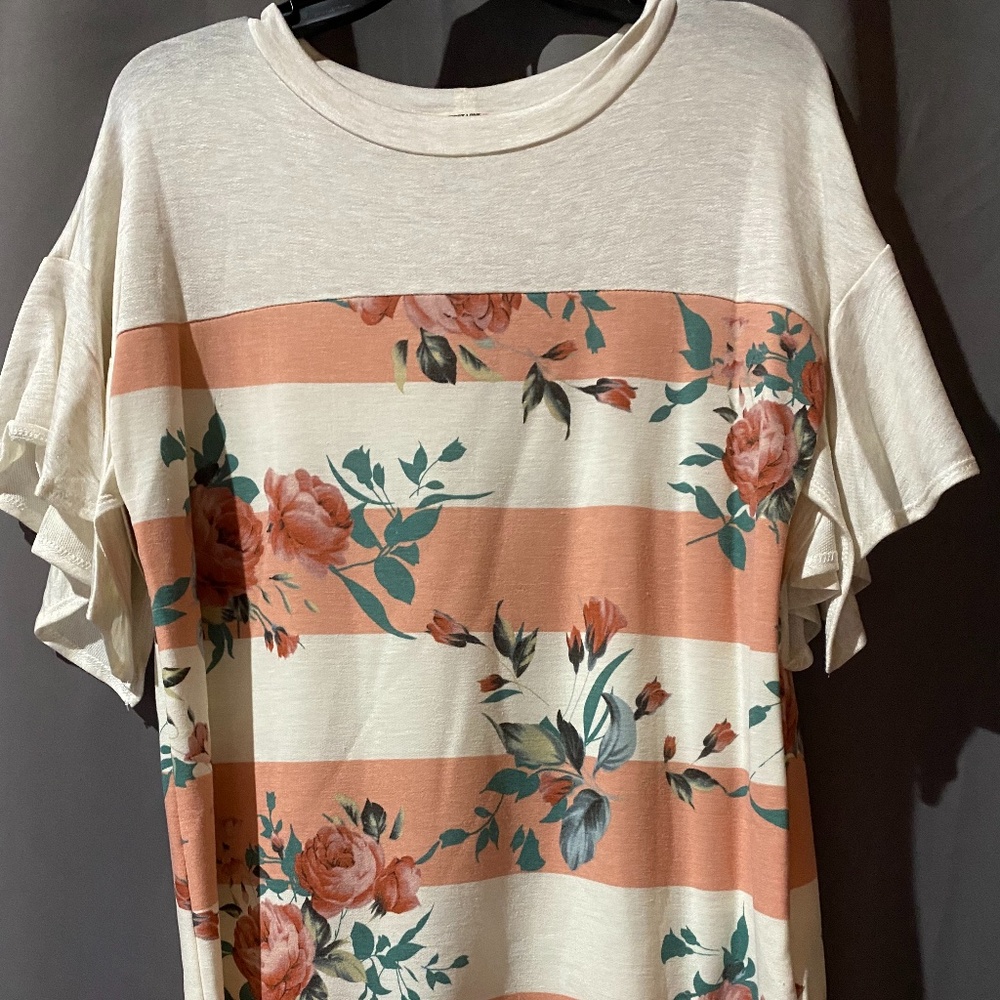 SALE!!!  Floral Striped Top